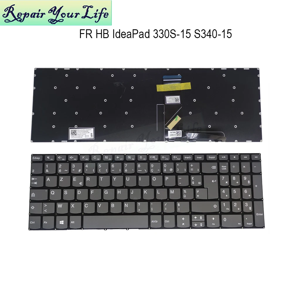 

AZERTY клавиатура на иврите для Lenovo Ideapad 330S-15ARR 330S-15IKB 330S-15ISK 330S-15AST 330S-15 S340-15 SN20M62716 FR HB