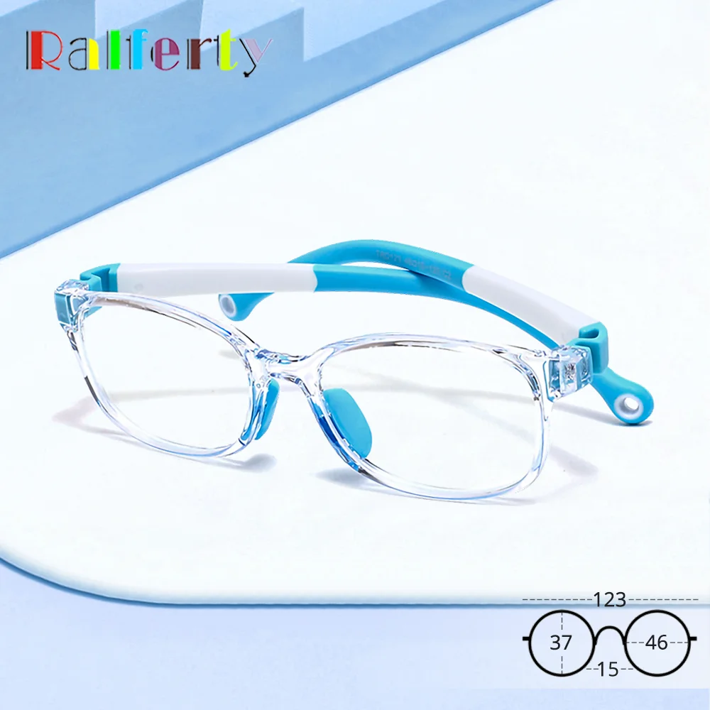 Ralferty Unbreakable Children Glasses Frame Small Square Eyewear Boys Girls Kids Style Optical Frames Transparent Eyeglasses 46
