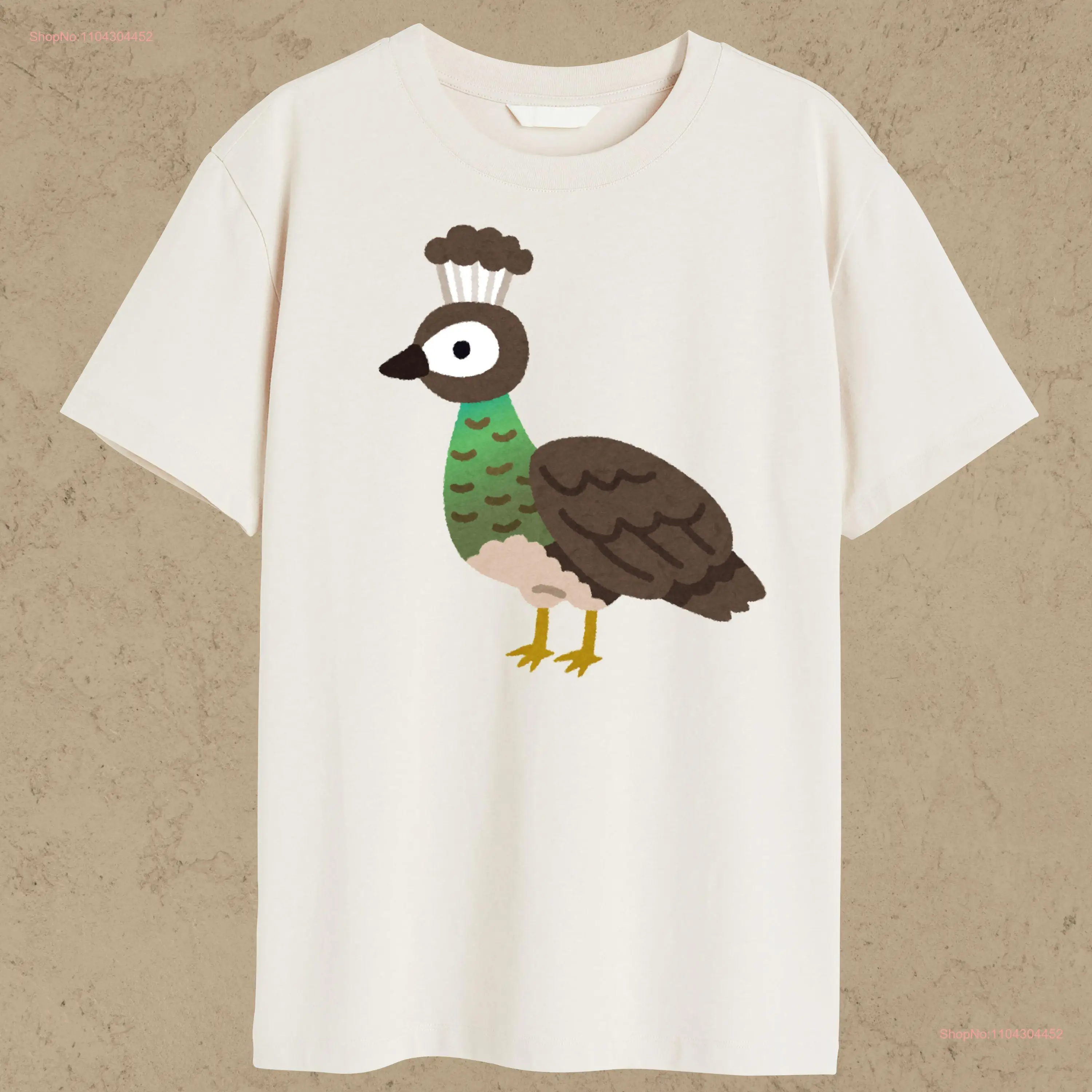 Peacock T Shirt long or short sleeves