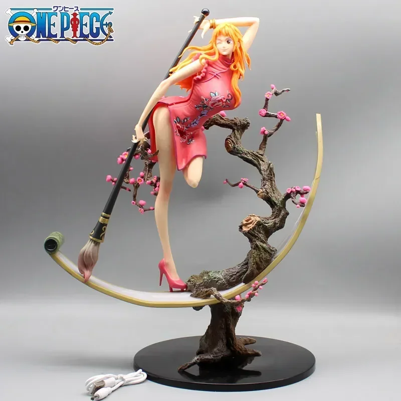 

37cm Anime One Piece Nami Figure GK Writing Brush Sexy Cheongsam Beauty Girl Pvc Action Figurine Collection Model Toy Gift