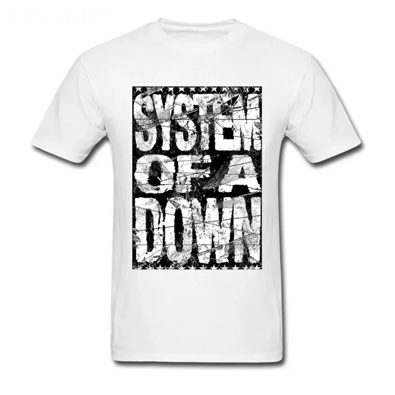 2024 SYSTEM OF A DOWN Men T Shirt Letter Print Vintage Punk Short Sleeve T-shirts Black White Customized Top Tees