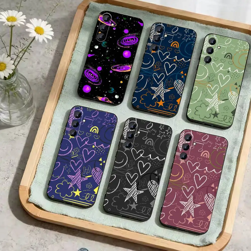 

Y2k INS Graffiti Phone Case For Samsung Galaxy A73,A72,A71,A70,A52,A51 Others Soft Black Cover