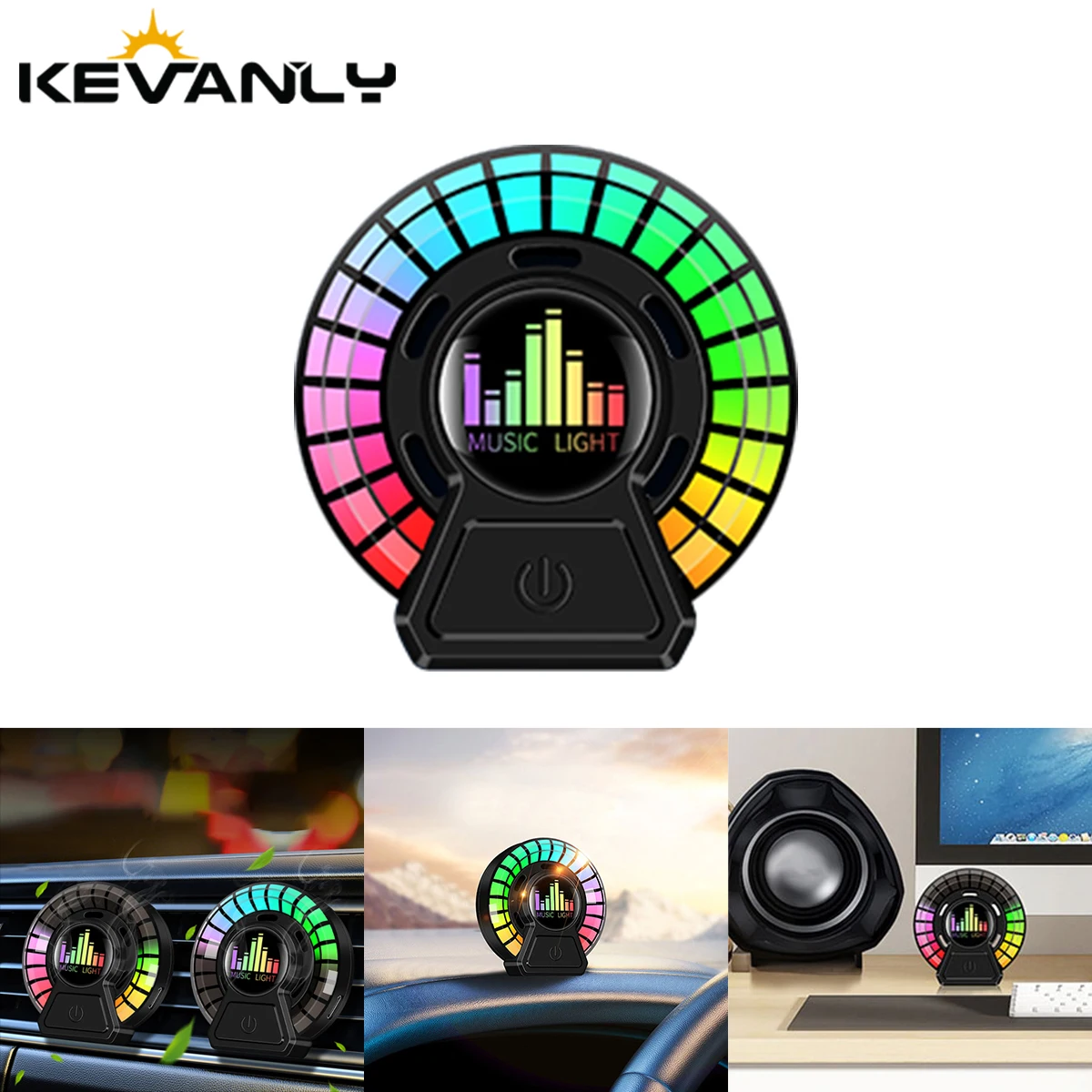 Car Music Rhythm Lamp Air Freshener RGB LED Strip Sound Control Voice Rhythm Atmosphere Light 256 Colors Option App Control