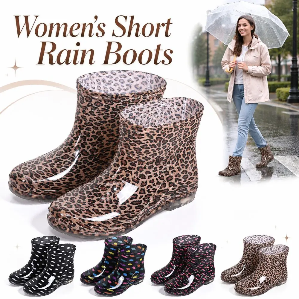 Non-slip Women's Short Rain Boots Waterproof Lightweight Garden Rain Shoes Low-top Durable Water Shoes For Outdoors,Kitchen,Work