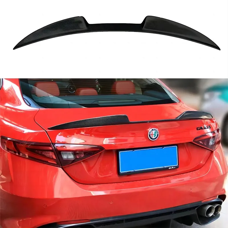 

Car Rear Spoiler Boot Duck Wings for Alfa Romeo Giulia 2015-2019 Real Carbon Fiber Rear Trunk Trim Sticker GTAM Style FRP