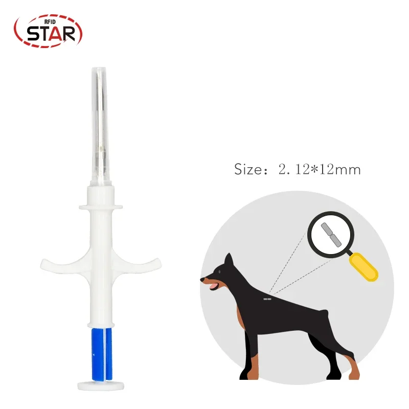 2*12mm ISO11785 FDX-B Pet Chip Dog Syringe Animal ID Injector 10pcs