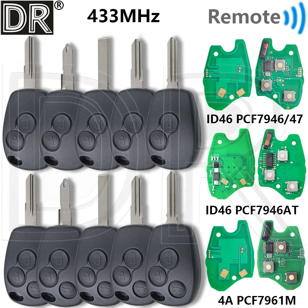 

Отличный 433 МГц ID46 PCF7946/7947 4A чип автомобильный дистанционный ключ для Renault Clio Megane Twingo DACIA Logan Sandero Kangoo Duster Modus