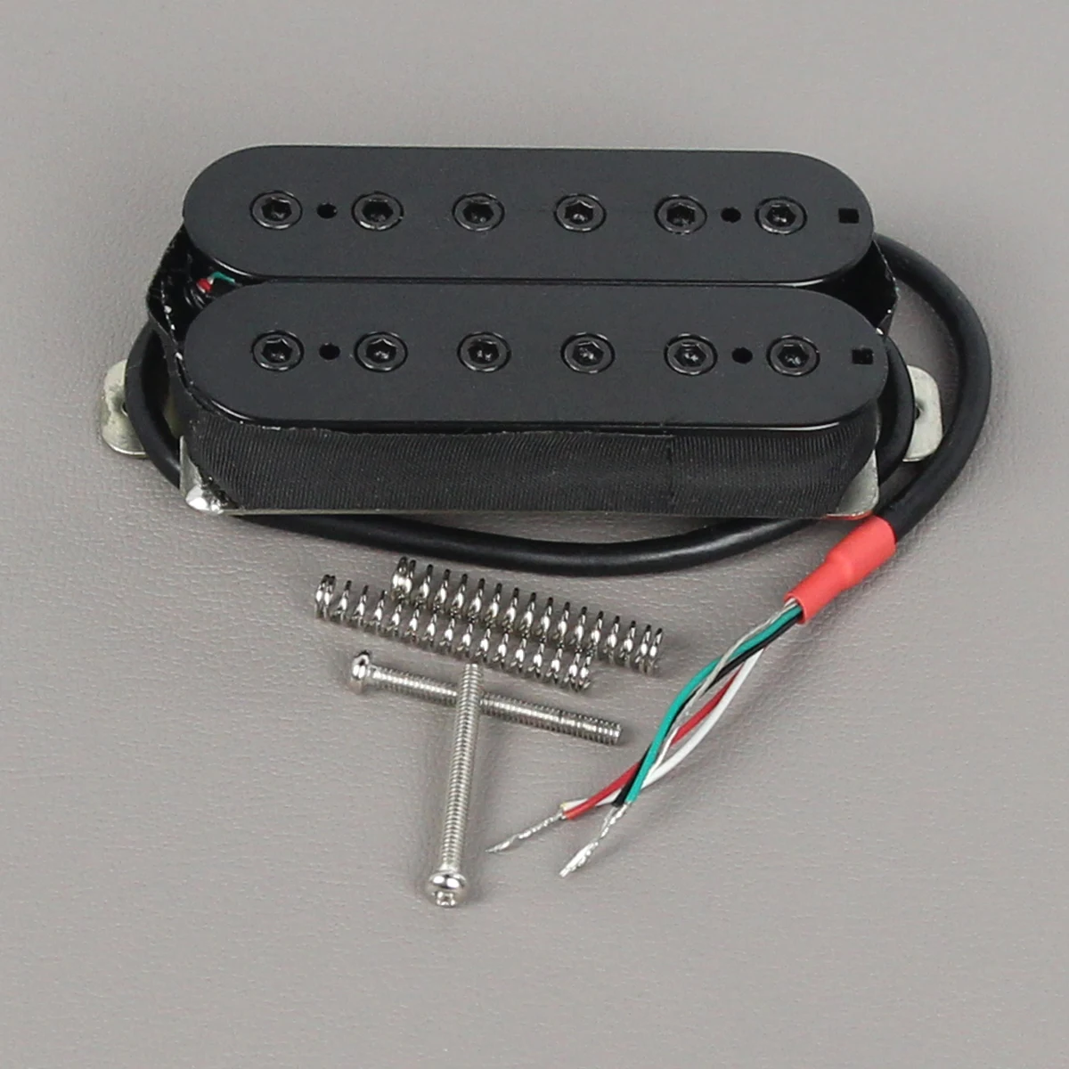 FLEOR Alnico 5 Electric Guitar Pickup Humbucker Bridge /Neck Black-Adjustable Pole Pieces