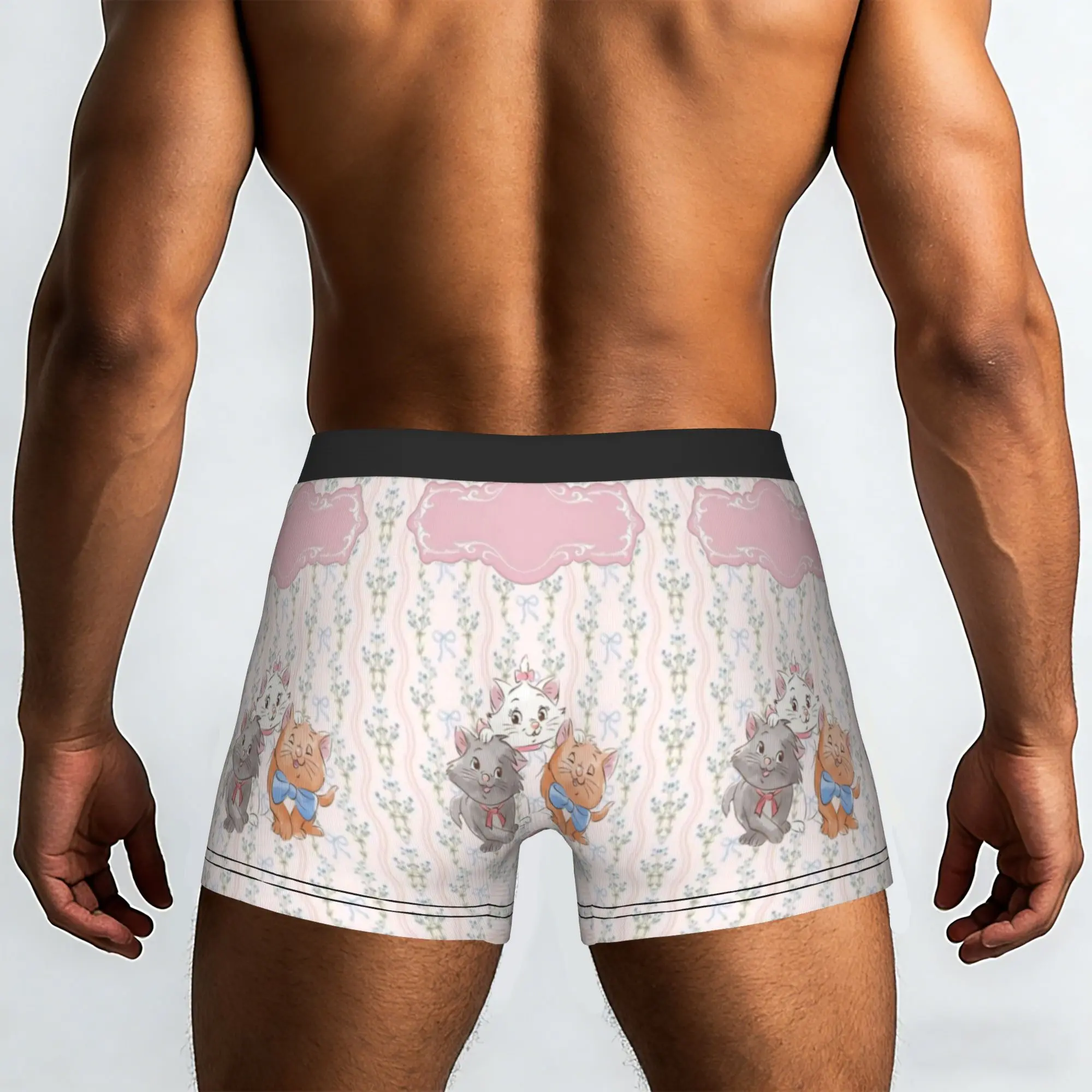 Custom M-Marie Cat Cartoon Underwear Men Breathable  Boxer Briefs Shorts Panties Soft Underpants For Homme