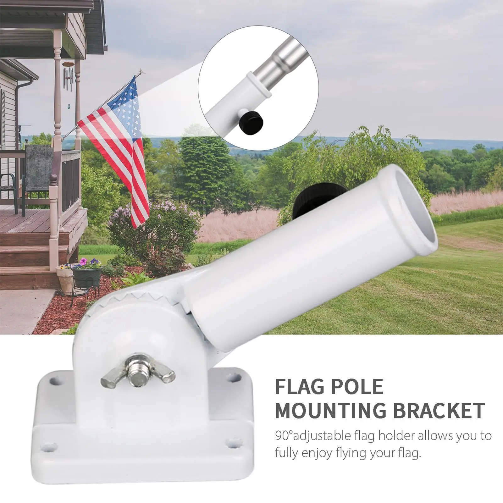Multi Angle Flag Pole Holder Heavy Duty Wall Mount Aluminum Alloy for Custom Banner Flag Display