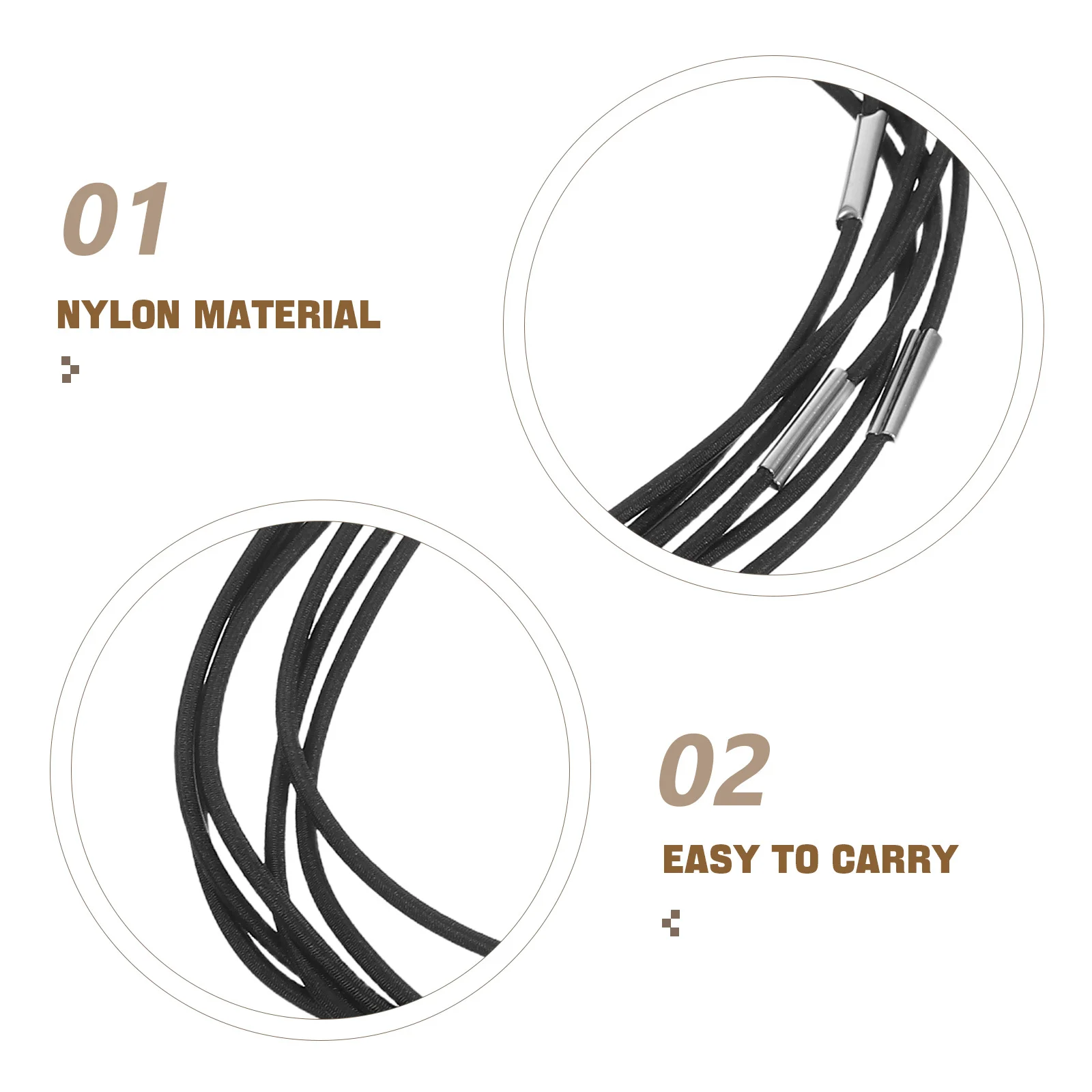 6 قطعة أربطة مرنة سوداء لاستبدال دفتر A5 عبوات قوية قابلة للتمدد من القماش المنسوج إغلاق مجلة ذاتية الصنع #3