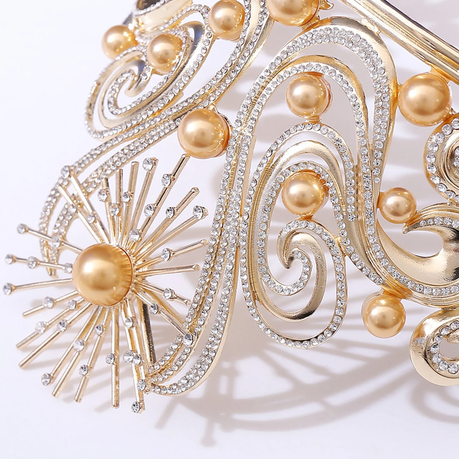 الملكي الملكة تاج الذهب اللون سبيكة التيجان لامعة حجر الراين اللؤلؤ تصاميم العروس الزفاف رباطات الجمال مسابقة حفلة diadema