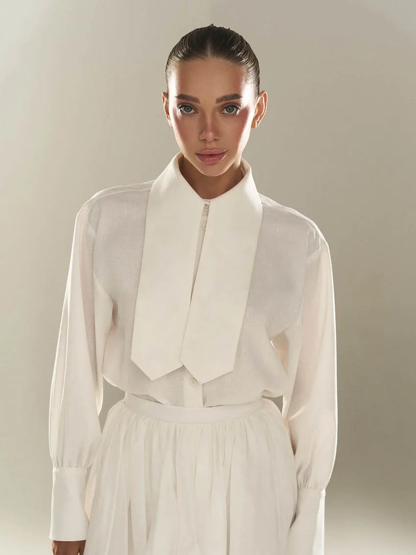 Marthaqiqi White Female Sleepwear Sets Long Sleeve Nightgowns Turn-Down Collar Pajamas Shorts Skirts Casual Women Nightwear Suit