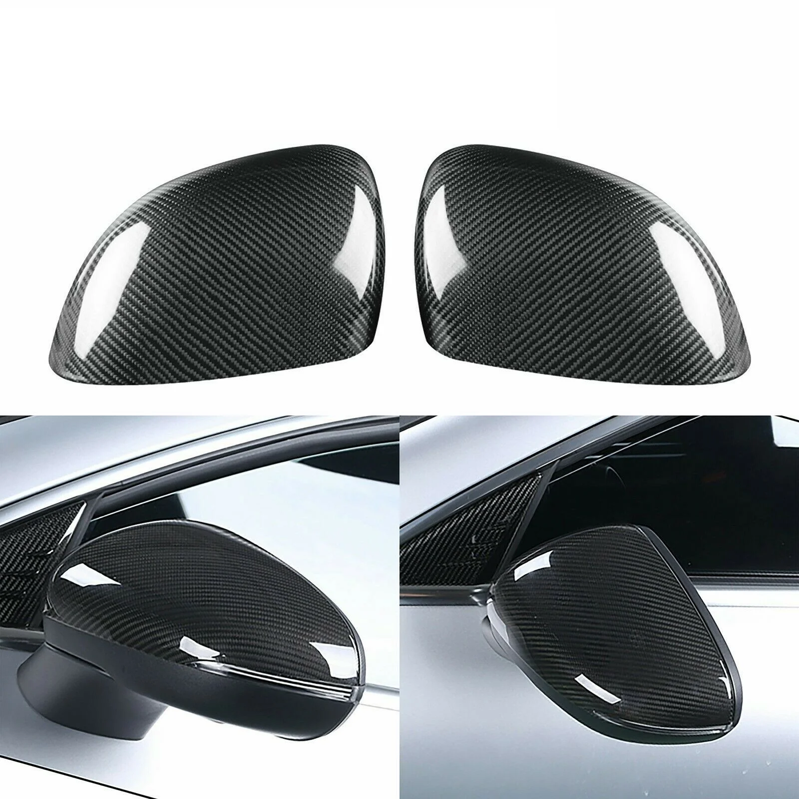 

Dry Carbon Fiber Car Rear View Side Door Mirror Cover Caps Add On Style Fit For Bnez W118 CLA A Class CLA200/260/180 AMG