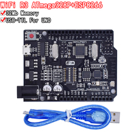 UNO R3 + WiFi ATmega328P+ESP8266 (32Mb memory) USB-TTL CH340G For Arduino Uno NodeMCU WeMos ESP8266 One New Arrival