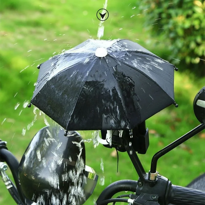 27cm Mobile Phone Holder Mini Umbrella Outdoor Cycling Motorcycle Mobile Phone Sunscreen Umbrella for Delivery Drivers