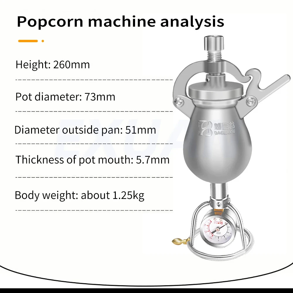 100ml/260ml/360ml/500ml ze stali nierdzewnej Mini maszyna do popcornu wzmacniacz do rozsadzania ziarna maszyna do popcornu