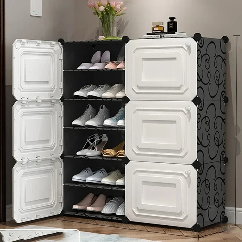 

Vertical White Shoe Rack Organizer Bedroom Shelf Shoe Multifunction Mueble Zapatero Furniture Space Saving