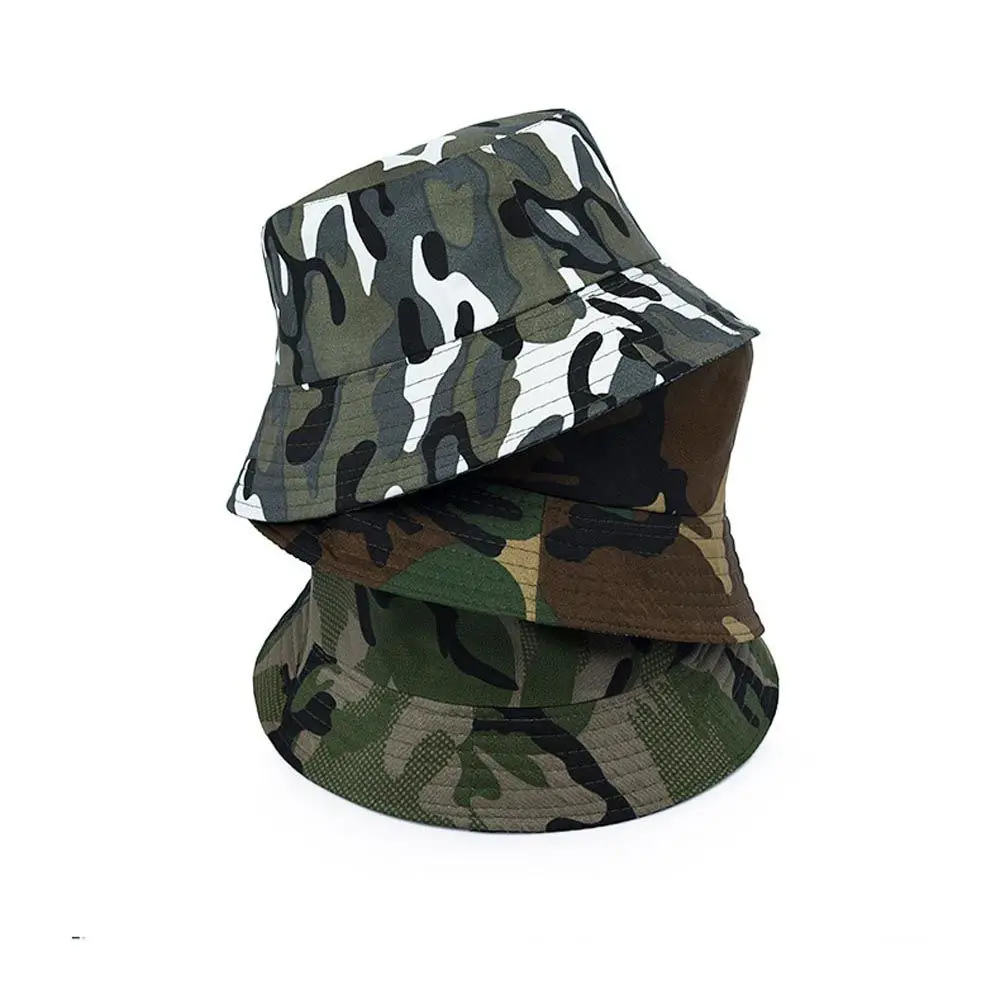 

Breathable Sunshade Cycling Outdoor Cotton Camouflage Men Bucket Hats Sunscreen Basin Caps Korean Fisherman Caps