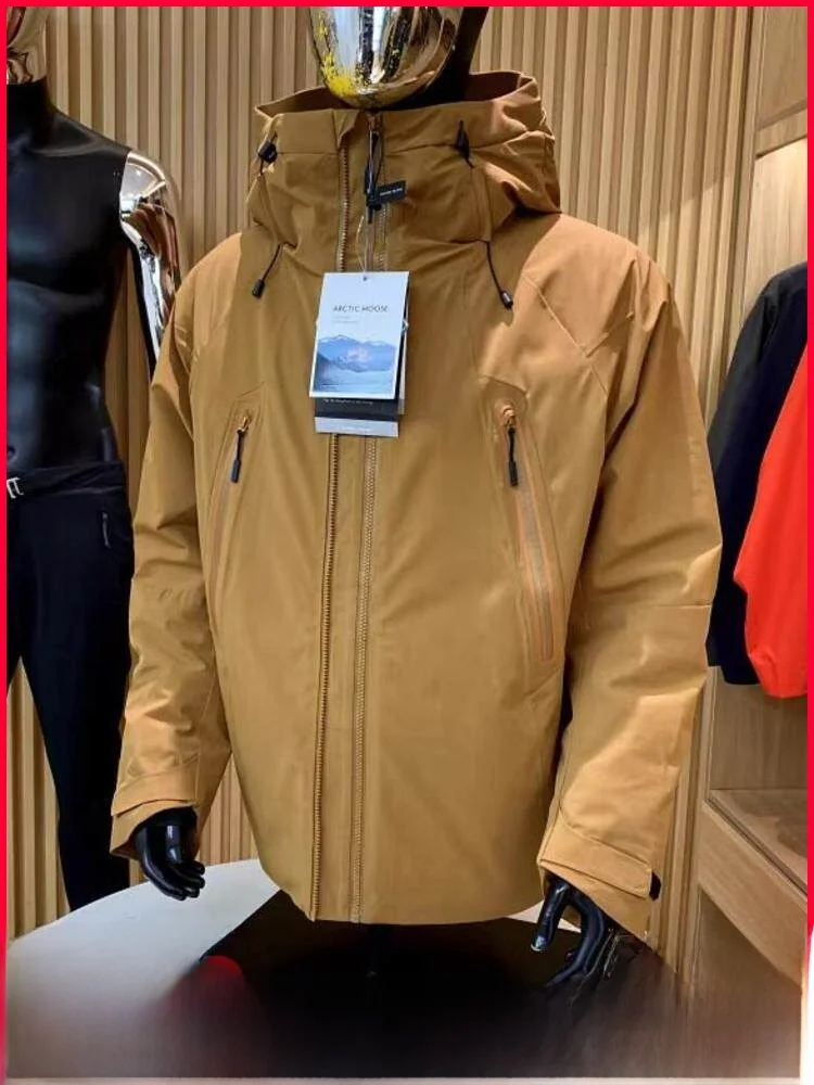 

Outdoor Winter Men's Thiened down Jaet 3D Tailored Skiing Clothes Windproof Warm Fce Lined Zipper Closure Polyester Fiber