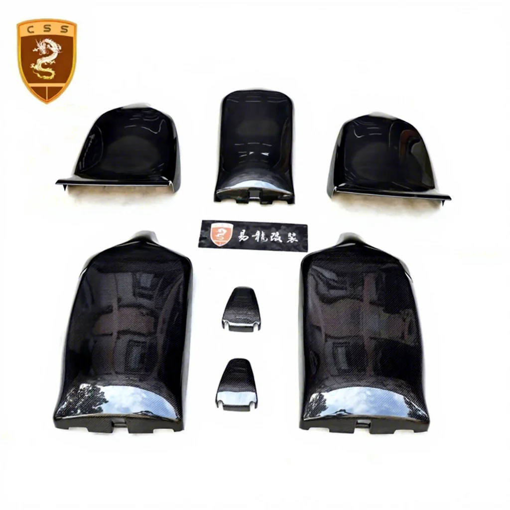 New Arrival 7 PCS Interior Decoration Carbon Fiber Seat Back Covers Trim Stickers for Tesla Model X