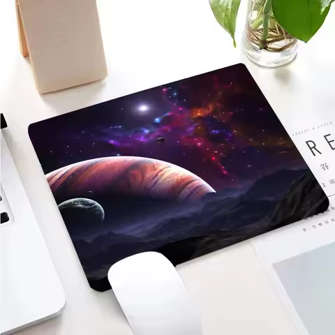 Planetary Space Mouse Pad PC Small Keyboard Table Mats Computer Keyboard Mat Square Gaming Office Accessories Rug Mousepad