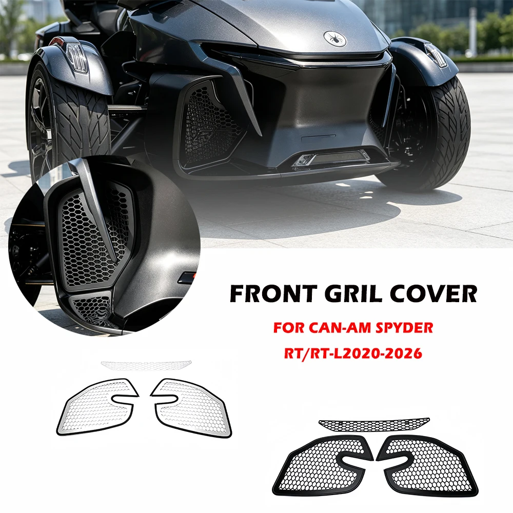 New Magnetic Radiator Side Grille Inserts Motorcycle Parts For Can-Am Spyder RT/RT-L 2020-2026 Black & Silver Color Optional