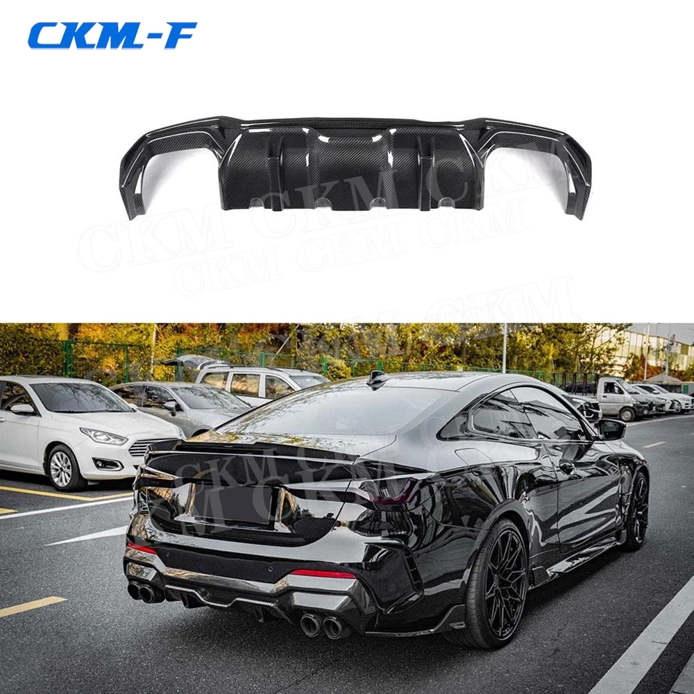 Carbon Fiber Rear Bumper Lip Diffuser Guard Spoiler For BMW 4 Series G22 G23 Coupe 2021+ Car Accessories FRP Body Kits Styling