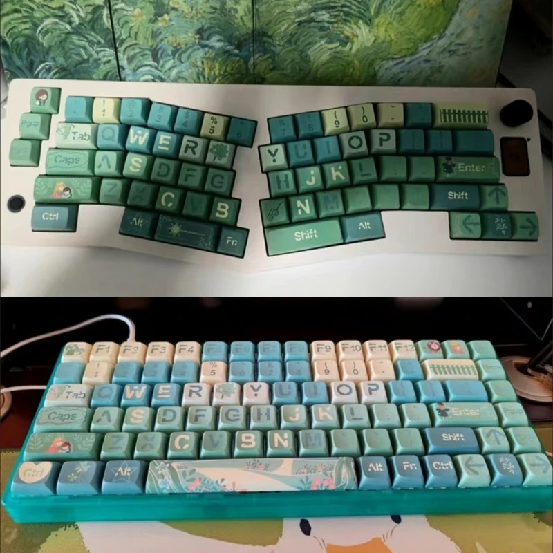 Keycaps 127 STKS Groene Keycaps XDA Profiel Set Keycap DyeSubbed Dikke PBT Caps H7EC