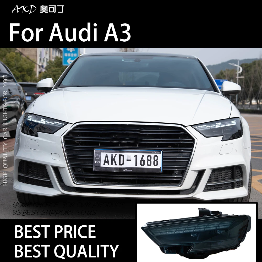 

Автомобильные фары для Audi A3 8V 2017-2021 S3 RS3 Sedan Hatchback, светодиодные фары в сборе, обновление 2020, стильный дизайн, аксессуары