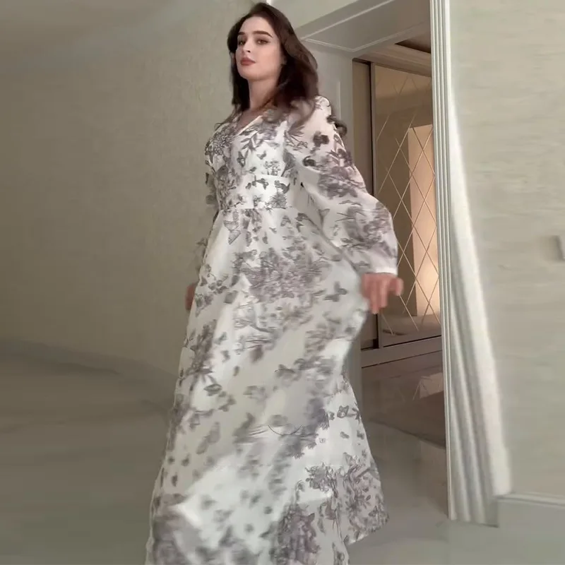 Sister Star Damenkleider Großhandel Mode Hohe Taille Temperament Französisch Schlank Lange Big Swing Pendler Urlaubskleider