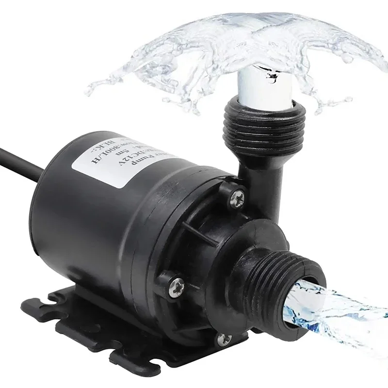 

Brushless Motor Submersible Water Pump 5M DC 12V Home 800L/H Portable Ultra-quiet for Cooling System Fountains Heater Garden