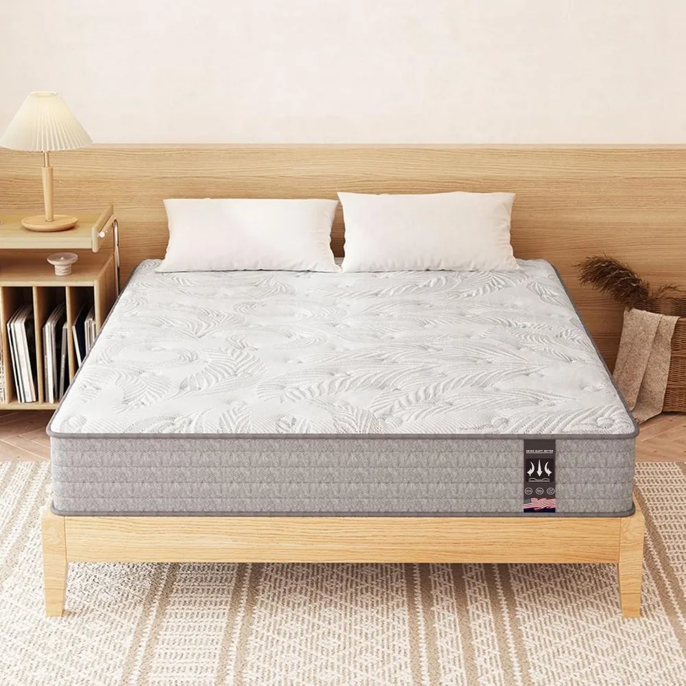 مرتبة متوسطة الثابتة من إسفنج الذاكرة هجينة Twin XL في صندوق، مقاس 12 بوصة، مقاومة للحريق من الدرجة الثالثة، مضادة للبيلينغ، نوم مريح للغاية لذا