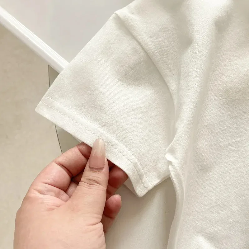 Children's Soft Cotton T-shirt Cotton Boys Summer Baby Boys and Girls New Clothing Girls Loose Casual Blouse Half-sleeved image 3