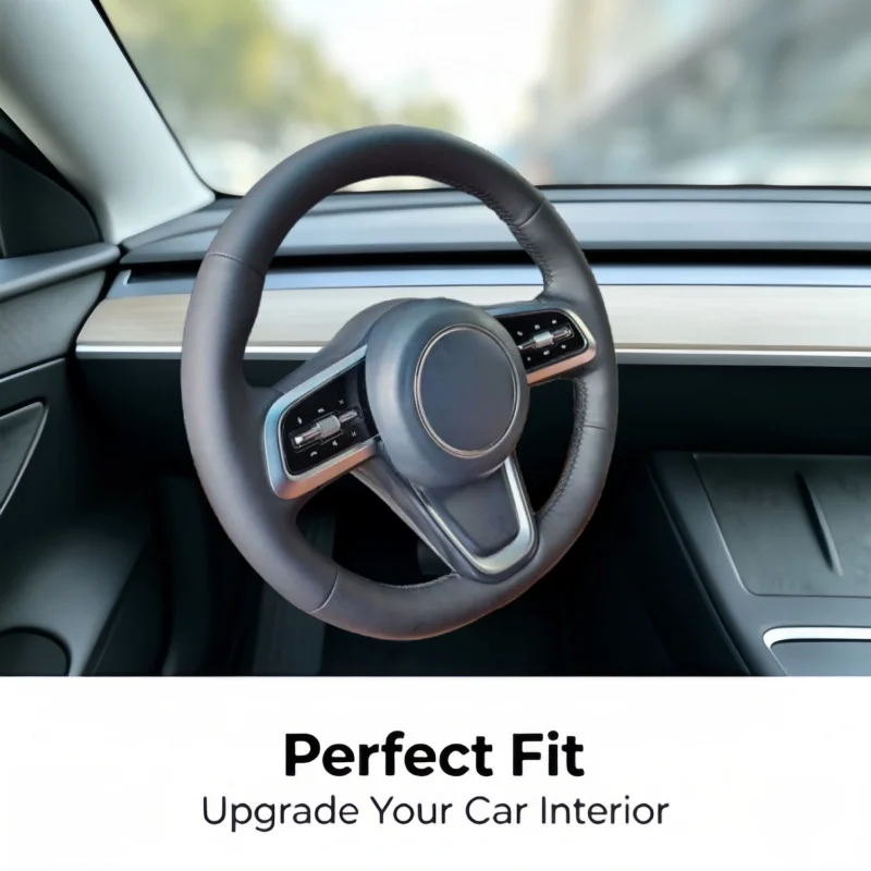 Custom Car Steering Wheel Cover For Li Xiang Auto ONE 2019 Model Anti-Slip Microfiber Leather Hand Sewn Steering Wrap Cover