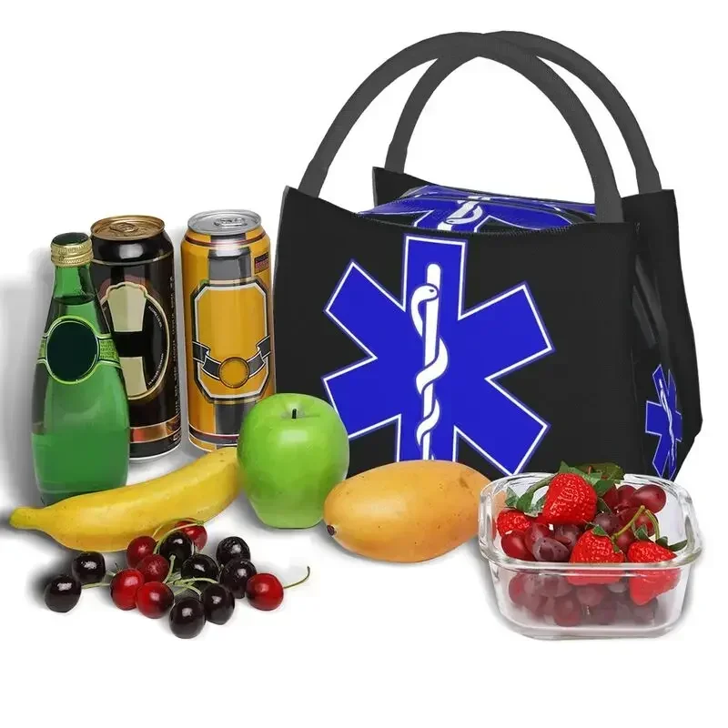 Emt Star Of Life Insulated Lunch Bags for Women Portable Paramedic Thermal Cooler Lunch Box Office Picnic Travel