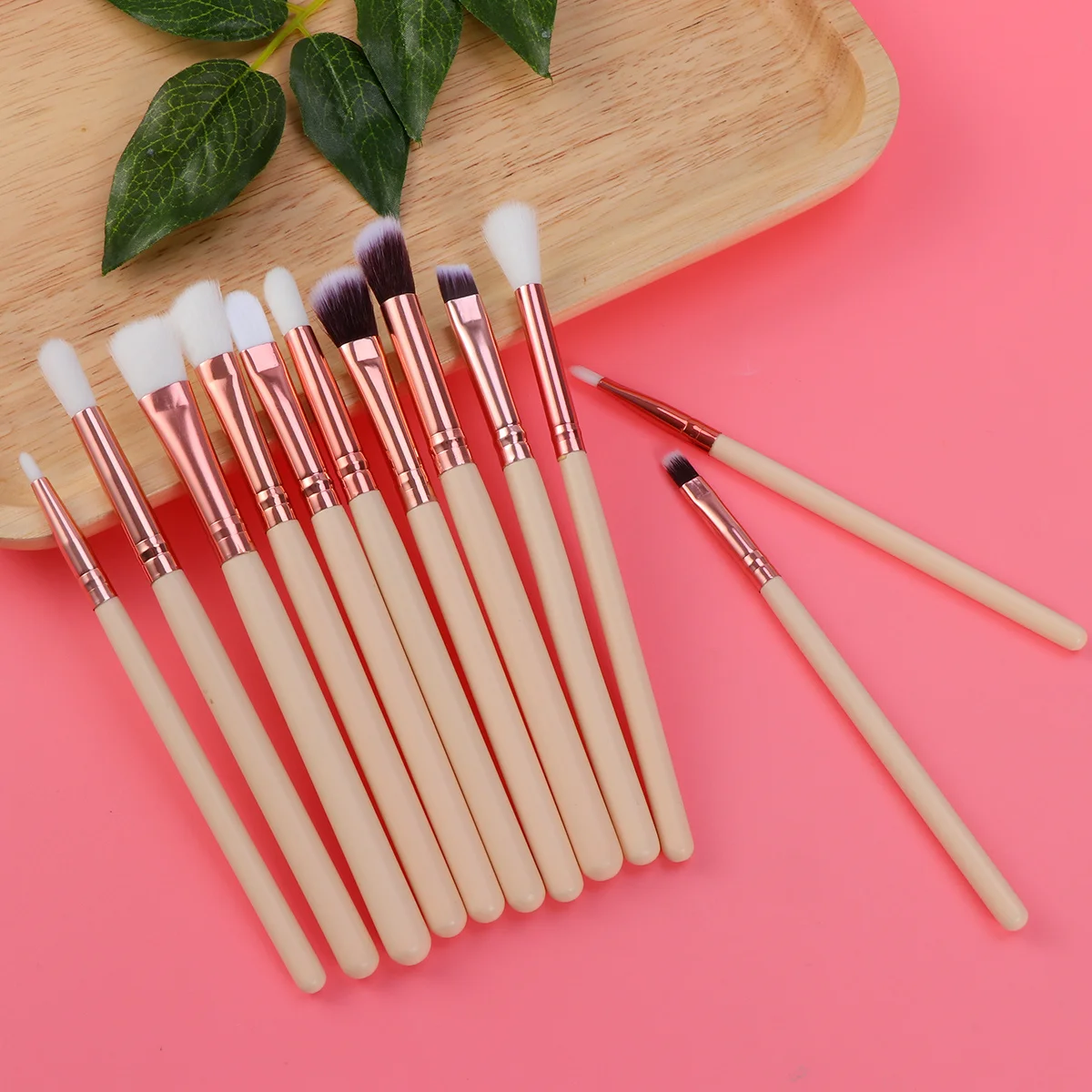 مجموعة فرش ظلال عيون احترافية مكونة من 12 قطعة، مجموعة مكياج لبودرة الأساس وكحل الشفاه ومستحضرات التجميل، فرش شعر صناعية مقاومة للسقيفة