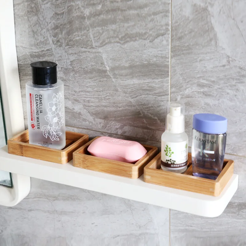 Creative bamboo soap box Simple wooden  soap dish Essential oil soap rack Drain soap holder