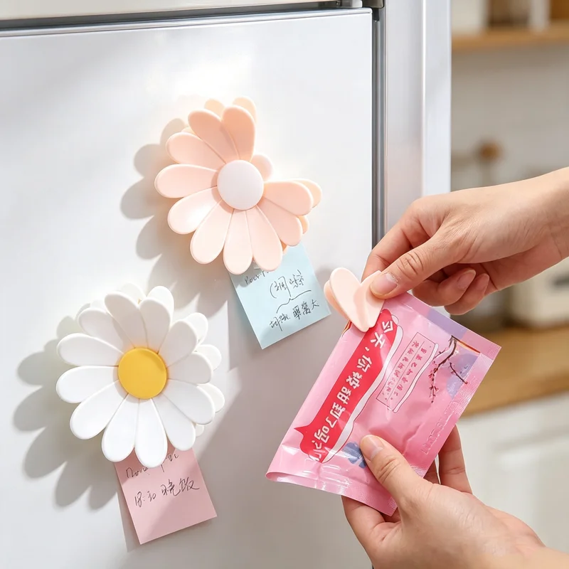 Food Storage Notes - Cute Daisy Magnetic Snack Bag Sealer