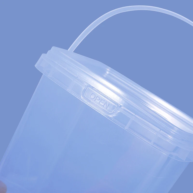 280ML/500ML/1L/2L BPA-Free Empty Plastic Bucket with Lid Airtight PP Jars Clear Container with Lid for Bulk Food Storage