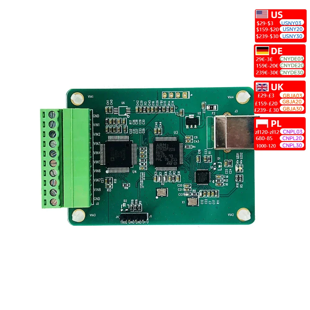 AD7606 Multi-channel AD Data Acquisition Module 16-bit ADC 8-channel Synchronous USB High-speed Interface Control