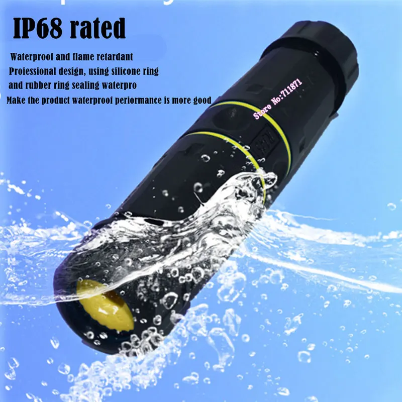 IP68 방수 방진 차폐 암-암 어댑터 커넥터, 10Gbps 8 핀 Rj45 암 이더넷 어댑터 커넥터