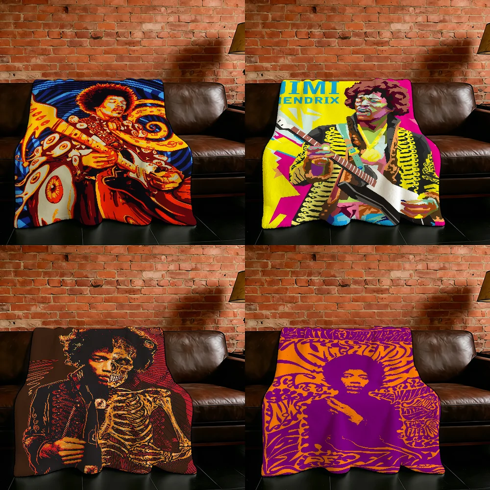 J-Jimi H-Hendrix Singer Blanket Flannel Warm Soft Throw Blanket For Room Sofa Childish Birthday Gifts