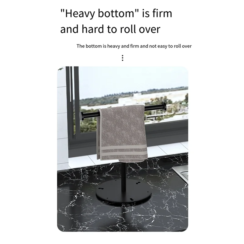 ABNG 1 шт. подставка для полотенец для рук, устойчивая к отдельно стоящая вешалка для полотенец из черной углеродистой стали, маленькая подставка для полотенец для ванной комнаты