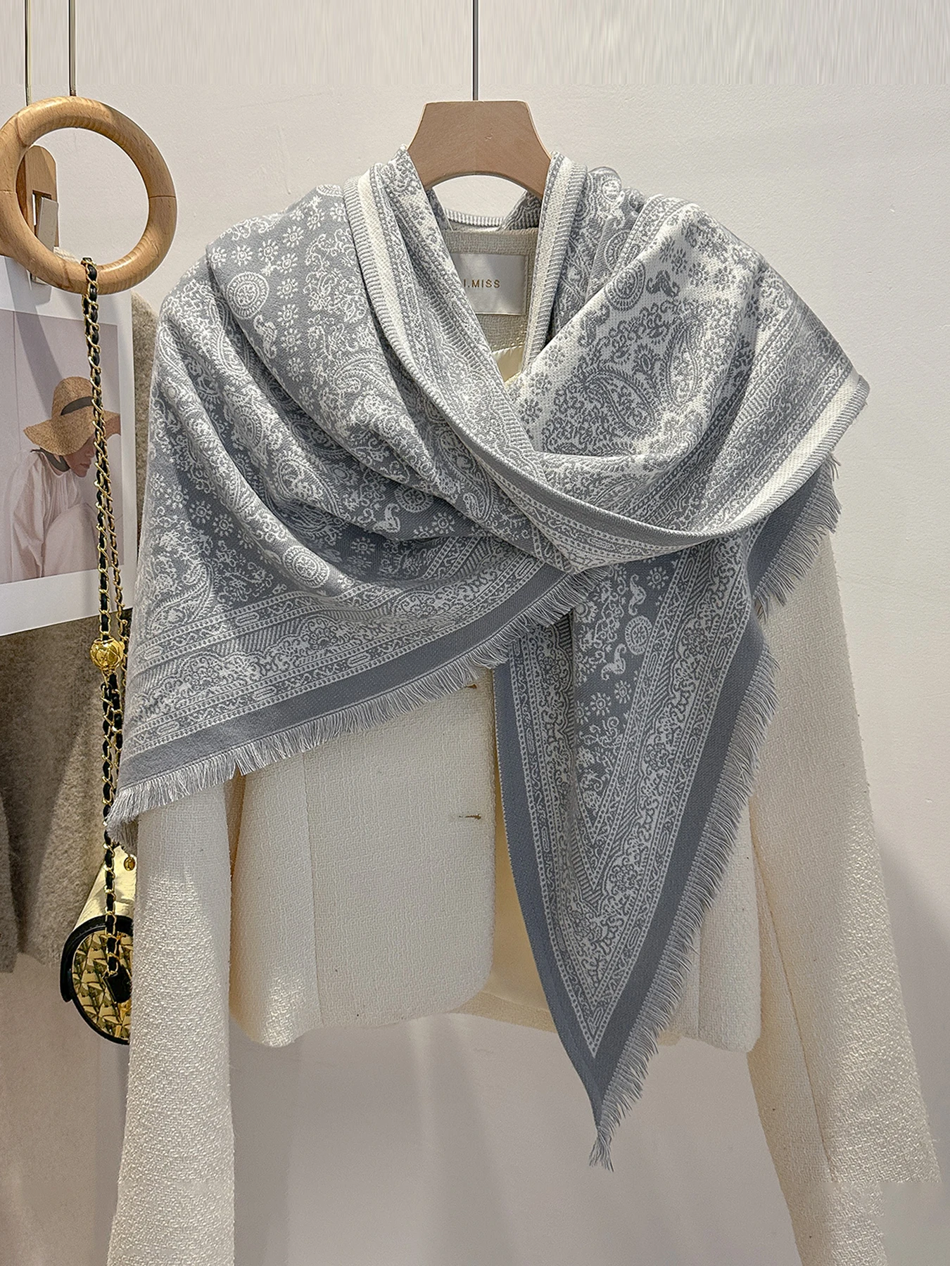 Frauen Paisley Print Kaschmir Schal Nachahmung Pashmina Schal Weiche Warme Winter Wrap Modische Weibliche Design Decke Bufanda – Detail 18