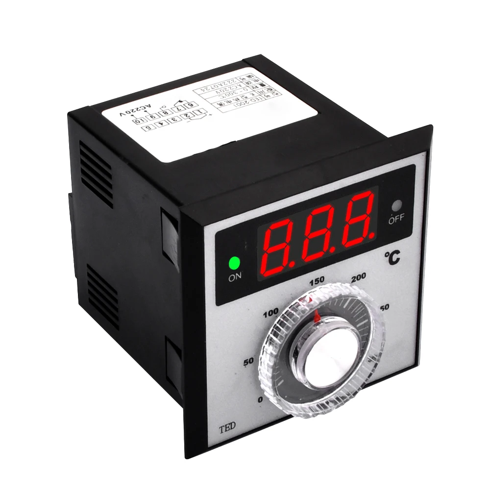 TED-2001 AC 220V 0-300 ℃ tipo K relè termostato digitale Display a LED regolatore di temperatura termocoppia termostato regolatore
