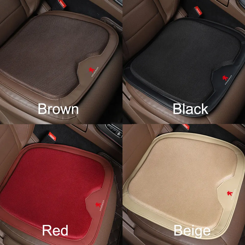 1pcs Car Seat Cover Breathable Soft Auto Emblem Cushion Protector Pad For Peugeot 208 2012~2018 308 2019~2021 2008 508 607 301