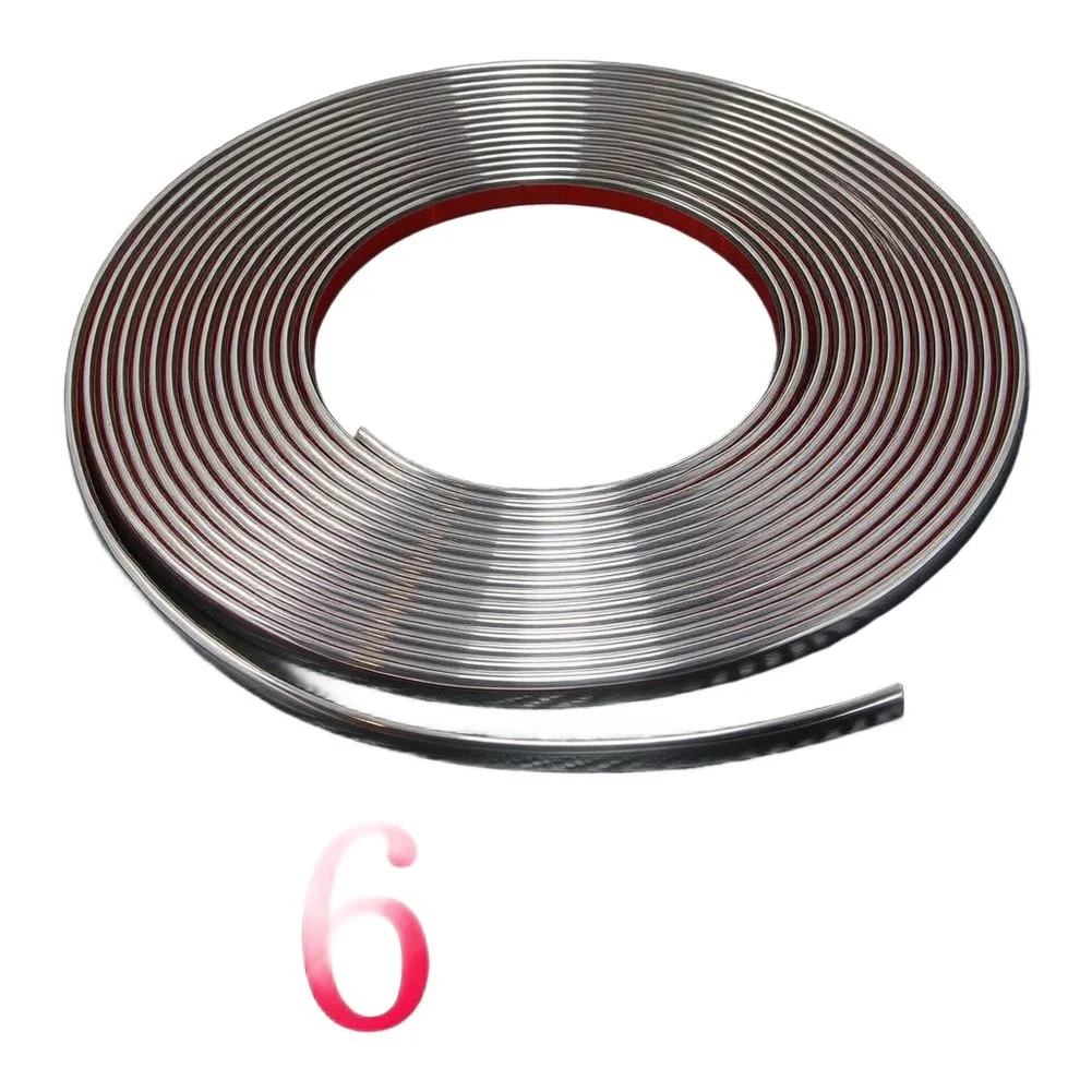Interior Chrome Moulding Trim strip Exterior Decoration Fits Most Car Vans Vehicles Silver Soft 6mmx15m Interior