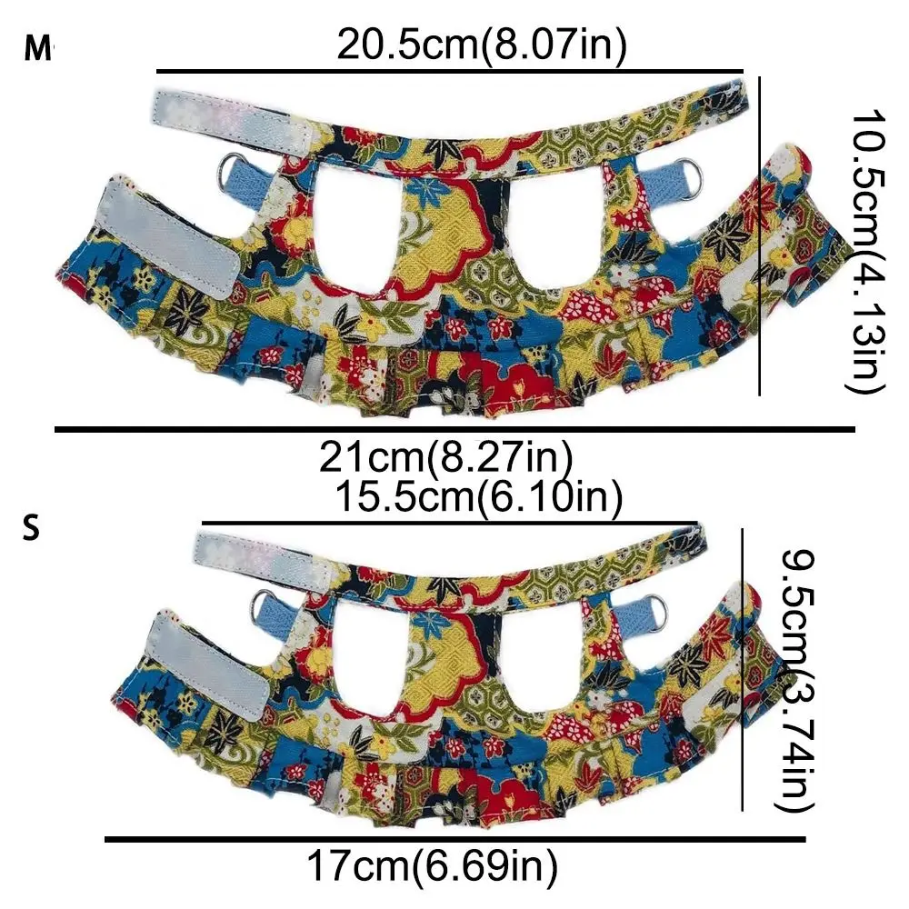 Multicolor Ferret Harness and Leash Set Traction Rope Floral Pattern Ferret Harness Vest Adjustable Strap Wear-resistant