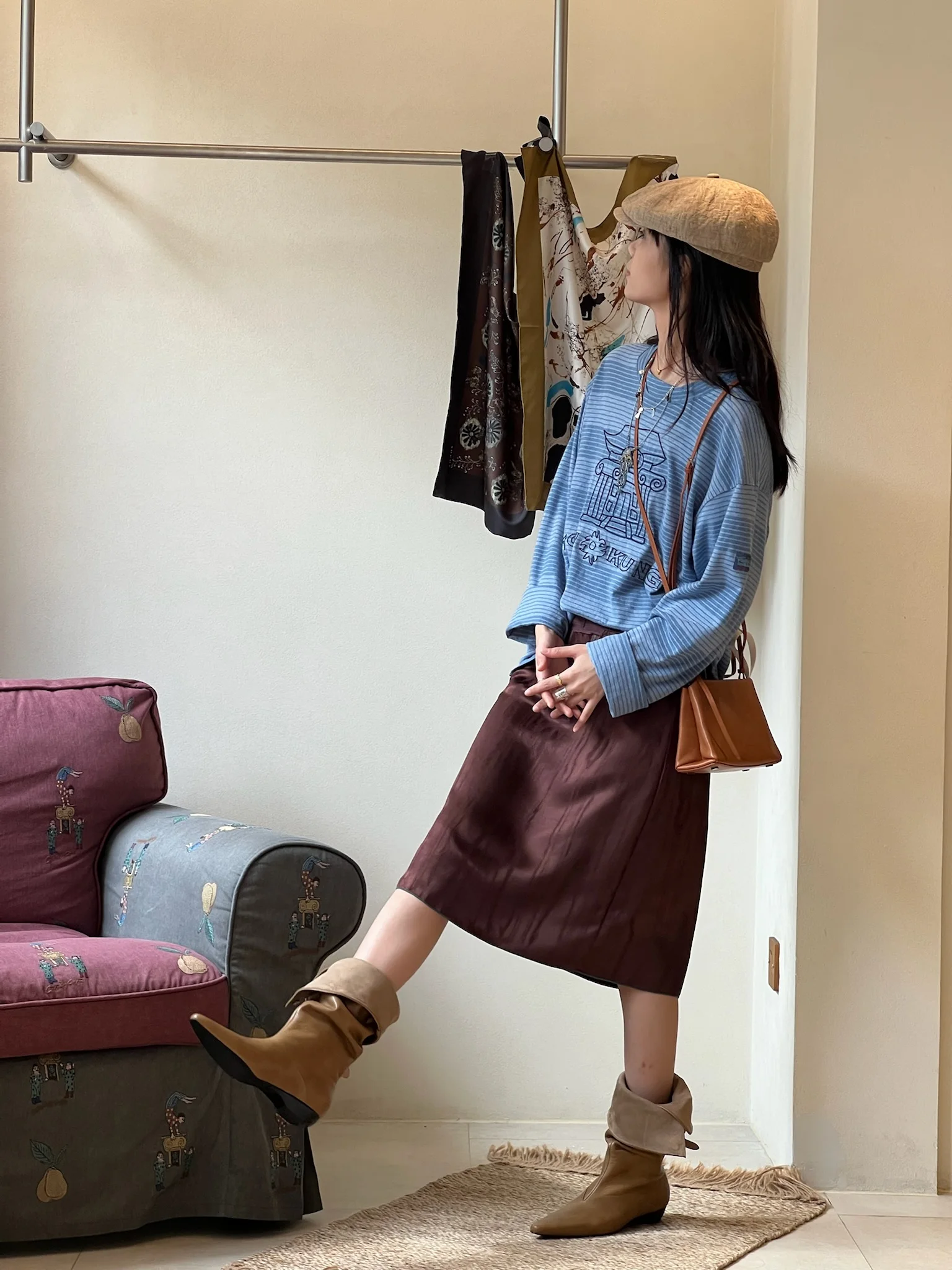 

Loose Long Sve Women's T-irt Embroidered Haax Cotton Garcon by Garcon Casual Wear for Autumn And Winter